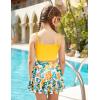 Arshiner Girls 3 Piece Swimsuit for Teen Girl Tankini Swimsuits Bathing Suit Beach Bikini Swimwear with Skirt(Yellow-floral)