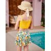 Arshiner Girls 3 Piece Swimsuit for Teen Girl Tankini Swimsuits Bathing Suit Beach Bikini Swimwear with Skirt(Yellow-floral)