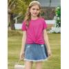 Arshiner Girls Clothing Sets Twist Front Top and Shorts 2 Piece Outfits Activewear Tracksuit 5-14 Year(Rose Red)