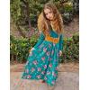 Arshiner Girls Maxi Dress Long/Short Sleeve Casual Holiday Dress with Pockets for 5-13 Years(Long Sleeve Blue Floral)