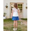 Arshiner Girls Ruffle Short Sleeve Shirts Cute Summer Frill Neck Pleated Textured Blouse Tops(Floral White)