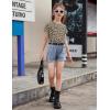 Arshiner Girls Shirt Crop Tops Short Sleeve Summer Drop Shoulder Batwing Sleeve Crewneck Loose T Shirt Tee(Leopard Print)