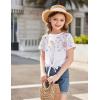 Arshiner Girls Short Sleeve Shirts Tie Knot Front Tops T Shirts for Kids Crewneck Cute Casual Tie Dye Tee Blouse(Flowers)