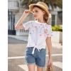 Arshiner Girls Short Sleeve Shirts Tie Knot Front Tops T Shirts for Kids Crewneck Cute Casual Tie Dye Tee Blouse(Flowers)