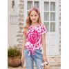 Arshiner Girls Short Sleeve Shirts Tie Knot Front Tops T Shirts for Kids Crewneck Cute Casual Tie Dye Tee Blouse(Tie Dye Heart)