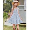 Arshiner Girls Summer Dress Bow-Tie Straps Sleeveless Flowy Ruffle Trim Boho Beach Casual Sundress(Mint Green Floral)