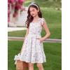 Arshiner Girls Summer Dress Bow-Tie Straps Sleeveless Flowy Ruffle Trim Boho Beach Casual Sundress(Purple Floral)