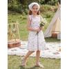 Arshiner Girls Summer Dress Bow-Tie Straps Sleeveless Flowy Ruffle Trim Boho Beach Casual Sundress(Purple Floral)