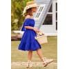 Arshiner Girls Tie Back Short Sleeve Ruffle Hem Off Shoulder Casual Elegant Dresses(B-royal Blue)