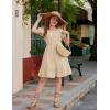 Arshiner Girls Tie Back Short Sleeve Ruffle Hem Off Shoulder Casual Elegant Dresses(Light Brown)