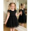 Arshiner Toddler Tutu Dress Girls Rainbow Tulle Dresses Ruffle Tiered Swing Twirly Summer Sundress Size 2-6(Black)