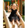 Arshiner Toddler Tutu Dress Girls Rainbow Tulle Dresses Ruffle Tiered Swing Twirly Summer Sundress Size 2-6(Black)