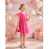 Arshiner Toddler Tutu Dress Girls Rainbow Tulle Dresses Ruffle Tiered Swing Twirly Summer Sundress Size 2-6(Hot Pink)