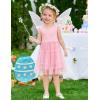 Arshiner Toddler Tutu Dress Girls Rainbow Tulle Dresses Ruffle Tiered Swing Twirly Summer Sundress Size 2-6(Light Pink)