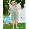 Arshiner Toddler Tutu Dress Girls Rainbow Tulle Dresses Ruffle Tiered Swing Twirly Summer Sundress Size 2-6(Sage Green)