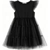 Arshiner Toddler Tutu Dress Girls Rainbow Tulle Dresses Ruffle Tiered Swing Twirly Summer Sundress Size 2-6(Black)