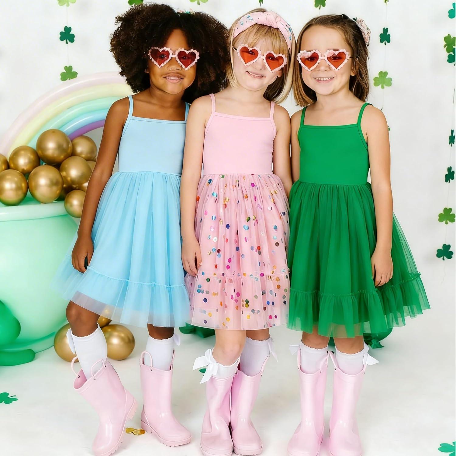 image:imageArshiner Toddler Girls Tulle Dress Tutu Birthday Princess Dresses Formal Photoshoot Outfit Summer ClothesGreen