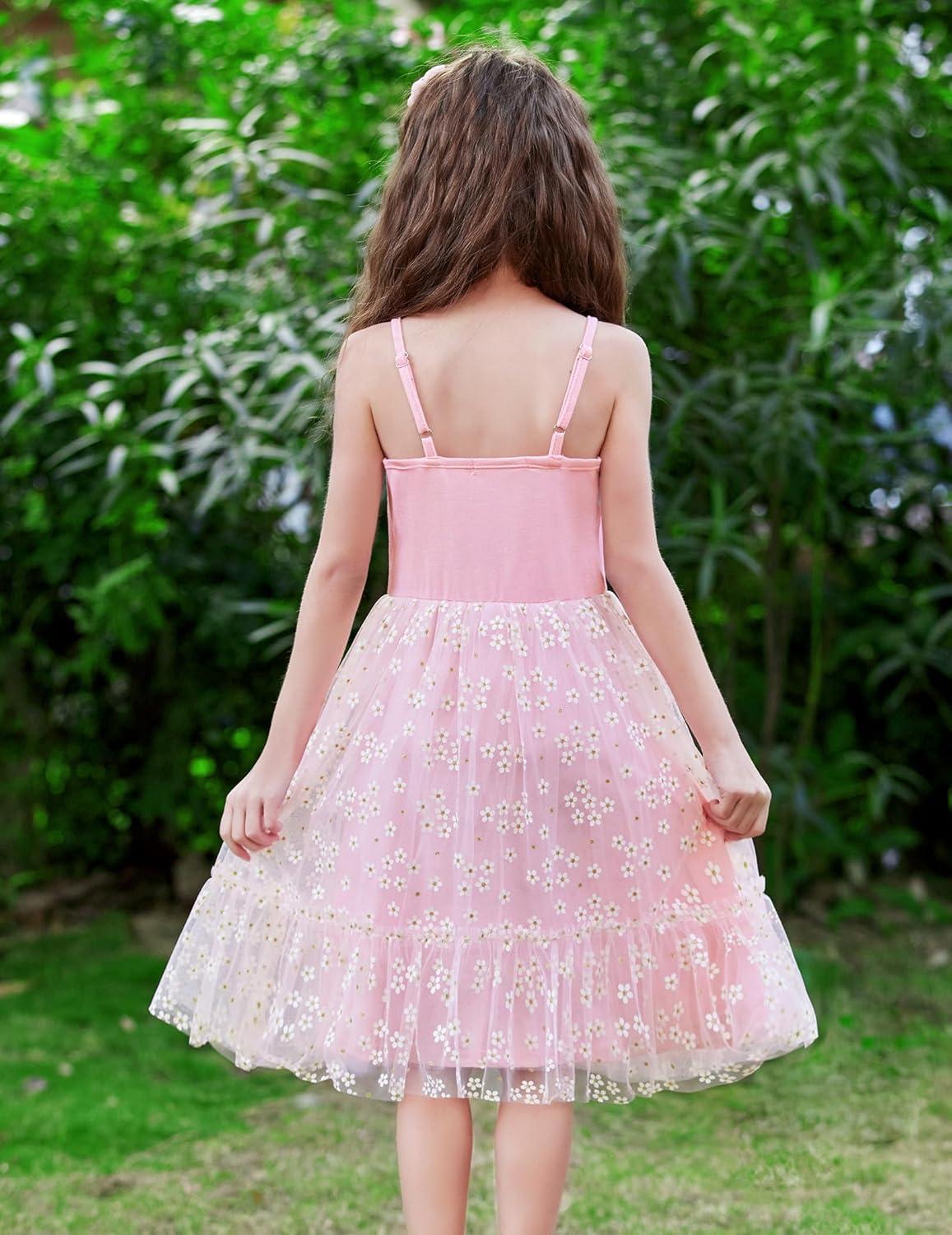 image:imageArshiner Toddler Girls Tulle Dress Tutu Birthday Princess Dresses Formal Photoshoot Outfit Summer ClothesPink Daisy Tulle