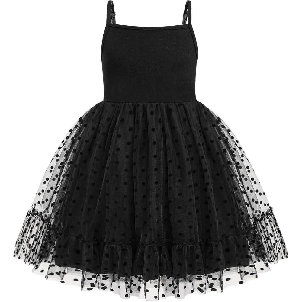 image:imageArshiner Toddler Girls Tulle Dress Tutu Birthday Princess Dresses Formal Photoshoot Outfit Summer ClothesBlack  Dot Tulle
