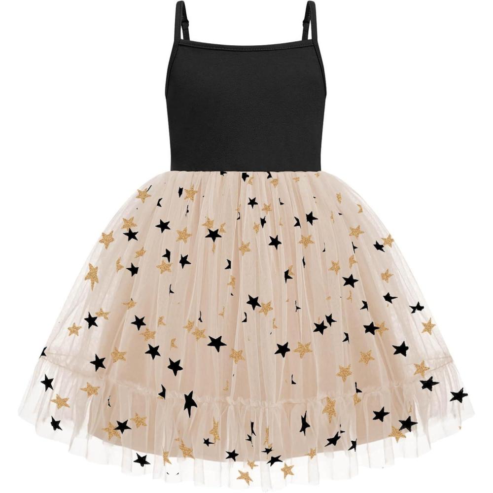 image:imageArshiner Toddler Girls Tulle Dress Tutu Birthday Princess Dresses Formal Photoshoot Outfit Summer ClothesBlack  Star Tulle