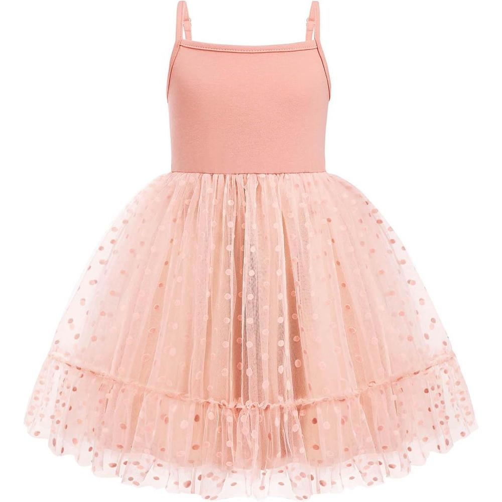 image:imageArshiner Toddler Girls Tulle Dress Tutu Birthday Princess Dresses Formal Photoshoot Outfit Summer ClothesDusty Pink Dot Tulle