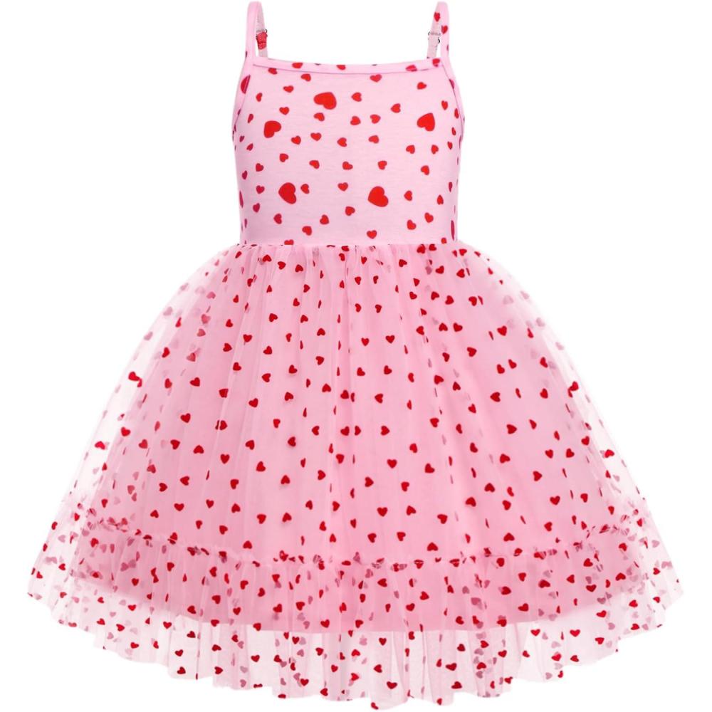 image:imageArshiner Toddler Girls Tulle Dress Tutu Birthday Princess Dresses Formal Photoshoot Outfit Summer ClothesPink Heart Tulle