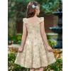 Arshiner Girls Dress Ruffle Sleeve Button Down Smocked Sundress Party Dresses with Pockets 6-14Y(Apricot White Flower)