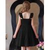Arshiner Girls Dress Ruffle Sleeve Button Down Smocked Sundress Party Dresses with Pockets 6-14Y(Black)