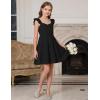 Arshiner Girls Dress Ruffle Sleeve Button Down Smocked Sundress Party Dresses with Pockets 6-14Y(Black)