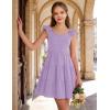 Arshiner Girls Dress Ruffle Sleeve Button Down Smocked Sundress Party Dresses with Pockets 6-14Y(Lavender)