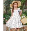 Arshiner Girls Dress Ruffle Sleeve Button Down Smocked Sundress Party Dresses with Pockets 6-14Y(Pink Purple Flower)