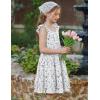 Arshiner Girls Dress Ruffle Sleeve Button Down Smocked Sundress Party Dresses with Pockets 6-14Y(Purple Flower)