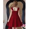 Arshiner Girls Dress Ruffle Sleeve Button Down Smocked Sundress Party Dresses with Pockets 6-14Y(Red)
