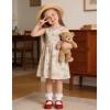 Arshiner Toddler Girls Summer Dress Backless Sleeveless Cotton Casual Beach Party Sundress with Pockets(Beige Floral)