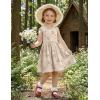 Arshiner Toddler Girls Summer Dress Backless Sleeveless Cotton Casual Beach Party Sundress with Pockets(Beige Floral)