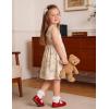 Arshiner Toddler Girls Summer Dress Backless Sleeveless Cotton Casual Beach Party Sundress with Pockets(Beige Floral)
