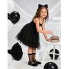 Arshiner Toddler Girls Tulle Dress Tutu Birthday Princess Dresses Formal Photoshoot Outfit Summer Clothes(Black – Dot Tulle)