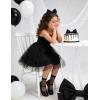 Arshiner Toddler Girls Tulle Dress Tutu Birthday Princess Dresses Formal Photoshoot Outfit Summer Clothes(Black – Dot Tulle)