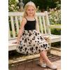 Arshiner Toddler Girls Tulle Dress Tutu Birthday Princess Dresses Formal Photoshoot Outfit Summer Clothes(Black – Flower Tulle)