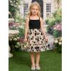 Arshiner Toddler Girls Tulle Dress Tutu Birthday Princess Dresses Formal Photoshoot Outfit Summer Clothes(Black – Flower Tulle)