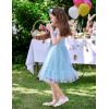 Arshiner Toddler Girls Tulle Dress Tutu Birthday Princess Dresses Formal Photoshoot Outfit Summer Clothes(Blue – Heart Tulle)