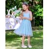 Arshiner Toddler Girls Tulle Dress Tutu Birthday Princess Dresses Formal Photoshoot Outfit Summer Clothes(Blue – Heart Tulle)