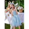Arshiner Toddler Girls Tulle Dress Tutu Birthday Princess Dresses Formal Photoshoot Outfit Summer Clothes(Blue – Heart Tulle)