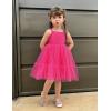 Arshiner Toddler Girls Tulle Dress Tutu Birthday Princess Dresses Formal Photoshoot Outfit Summer Clothes(Deep Pink)
