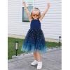 Arshiner Toddler Girls Tulle Dress Tutu Birthday Princess Dresses Formal Photoshoot Outfit Summer Clothes(Navy – Sequin Tulle)