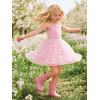 Arshiner Toddler Girls Tulle Dress Tutu Birthday Princess Dresses Formal Photoshoot Outfit Summer Clothes(Pink – Daisy Tulle)