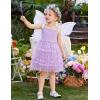 Arshiner Toddler Girls Tulle Dress Tutu Birthday Princess Dresses Formal Photoshoot Outfit Summer Clothes(Purple – Butterfly Tulle)