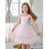 Arshiner Toddler Girls Tulle Dress Tutu Birthday Princess Dresses Formal Photoshoot Outfit Summer Clothes(Rainbow – Dot Tulle)