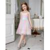 Arshiner Toddler Girls Tulle Dress Tutu Birthday Princess Dresses Formal Photoshoot Outfit Summer Clothes(Rainbow – Dot Tulle)