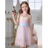 Arshiner Toddler Girls Tulle Dress Tutu Birthday Princess Dresses Formal Photoshoot Outfit Summer Clothes(Rainbow – Dot Tulle)